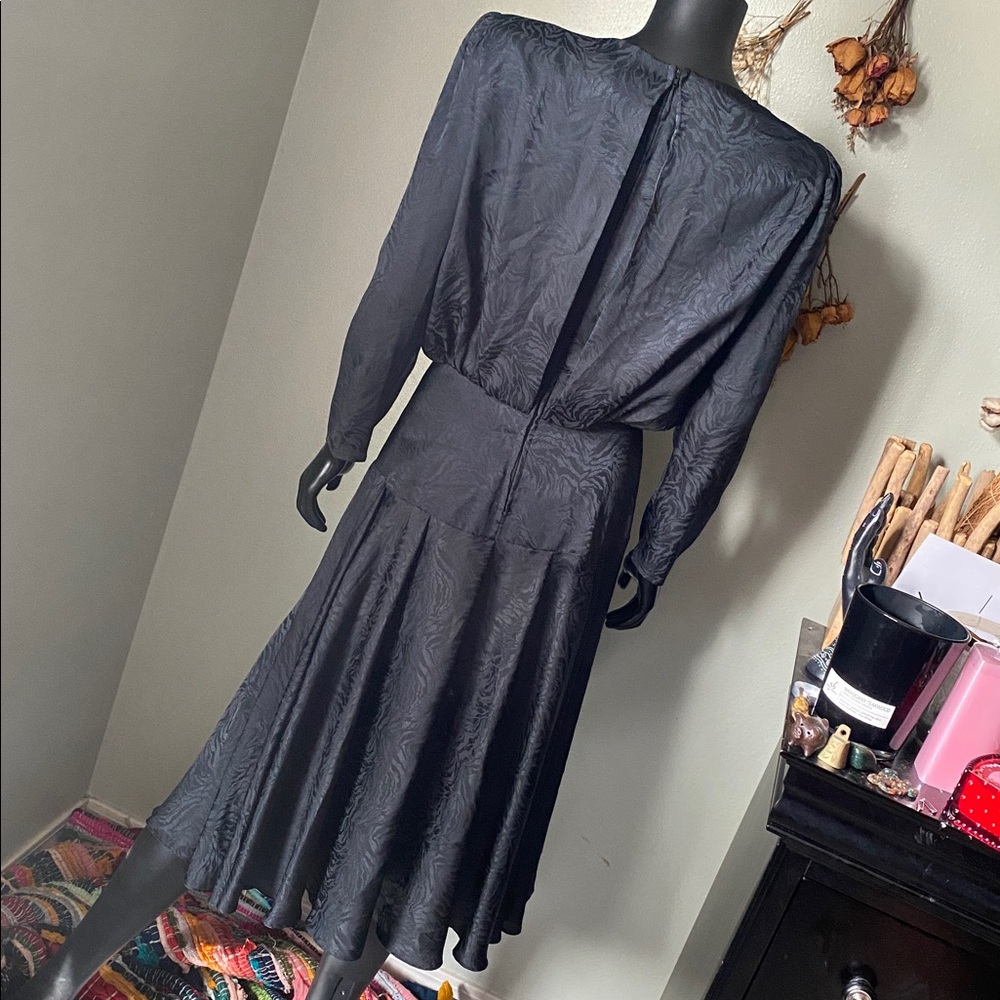 Vintage Black Textured Dress by Kono - Picture 9 of 14